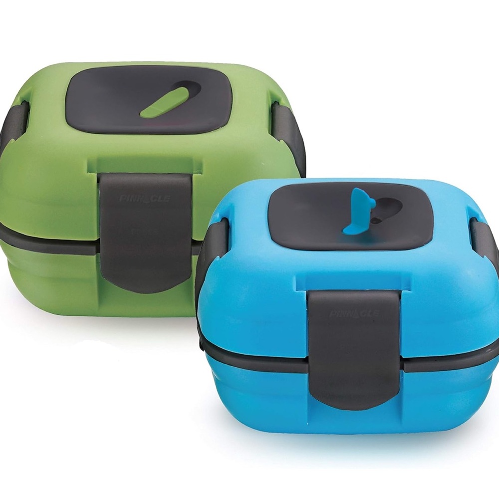 Two Insulated Leak Proof Lunch Box - Thermal Lunch Container, Blue-Green